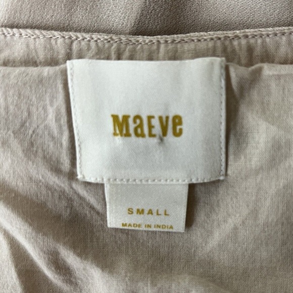 Anthropologie Maeve Dress Womens Small Cream Black Crochet Embroidered Slip Boho - Picture 6 of 8